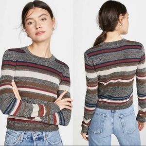 Veronica Beard Jora Striped Cropped Sweater | Size XS
